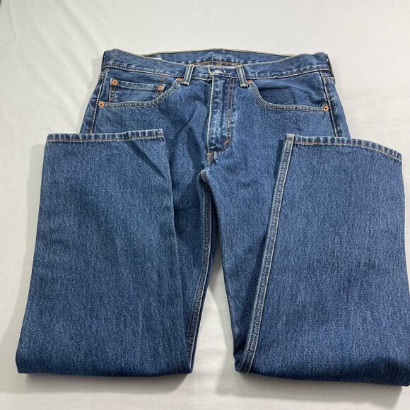 Levi's 505 Jeans Straight Leg Medium Wash size 34 x 29 Classic Red Tab - Picture 4 of 8